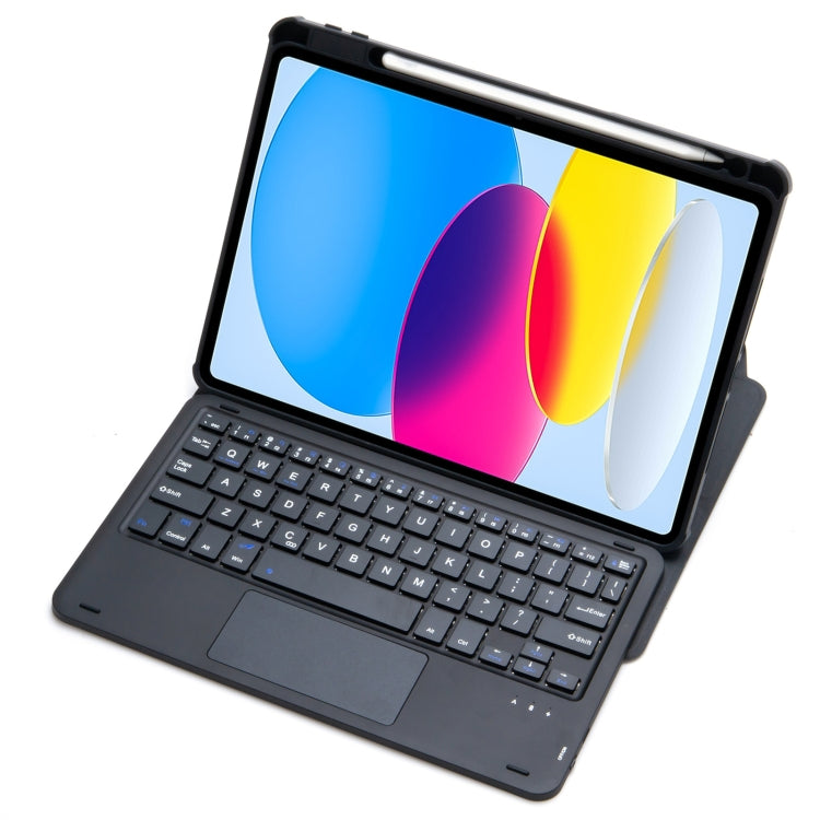 Custodia in pelle per tastiera Bluetooth trasparente in acrilico con rotazione a 360 ° F10B-A con controllo touch, F10B-A Custodia in pelle per tastiera Bluetooth trasparente in acrilico con rotazione a 360 ° F10B-A con controllo touch, F10B-A